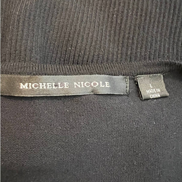 Michelle Nicole Women's Sweater in Black and White Cap Sleeves Size Large - Picture 4 of 6
